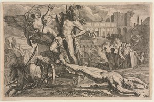 Achilles drar kroppen av Hector