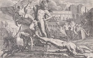 Akilles släpar Hectors kropp runt Trojas murar, 1648-50.