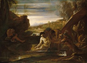 Alexander den store räddad från floden Cydnus, ca. 1650.