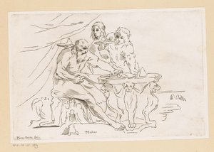Midas serveras mat av Pietro Testa