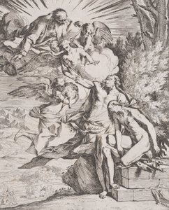 Isaks offer av hans far Abraham, ca. 1640-42. av Pietro Testa