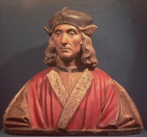Henrik VII, 1509-11 (målad terrakotta) av Pietro Torrigiano