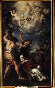 Sankt Stefans martyrskap. Sankt Stefans martyrskap. Målning av Pierre de Cortona (Pietro Berrettini känd som Pietro da Cortona