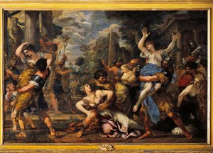 Bortförandet av Sabinerna Målning av Pietro da Cortona (Stenen av Cortona) (Pietro Berrettini