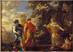 Venus som jägare förekommer i Enee Painting av Pierre de Cortona (Pietro Berrettini dit Pietro da Cortona (1596-1669). 1600-talet sön. 1,27x1,76 m. av Pietro da Cortona