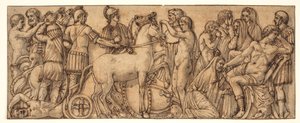 Fris från en romersk sarkofag(?) av Pietro da Cortona