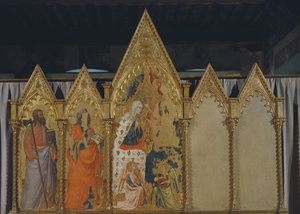 Jungfrukröning, polyptyk av Pietro da Miniato