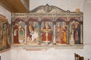 Saint Pietro och Paolo kyrka, Valvasone, Friuli, Italien (fresk) av Pietro da Vicenza