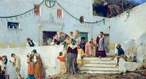 Högtidsdagen, av Pio Joris (1843-1921), olja på duk, 93x160 cm av Pio Joris