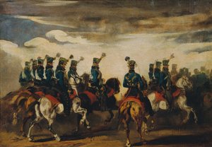 Österrikiska blå husarer av Piotr von Michalowski