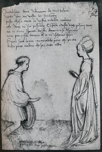 En kärleksduett, c1400-talet, 1925 av Antonio Pisanello