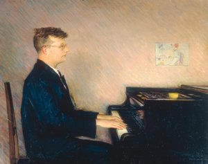 Porträtt av kompositören Dimitrij Schostakowitsch