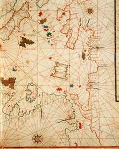 Peloponnesos, från portolan atlas bestående av sex sjökort, av Placido Caloiro och Francesco Oliva, Parchment. 1646.