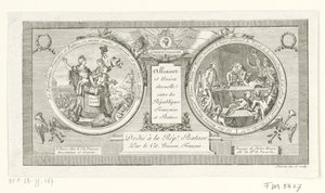 Medaillon op de Alliantie tussen de Franse en de Bataafse Republieken, 1795 Allians och evig union mellan de franska och bataviska republikerna (titel på objektet) av Poisson