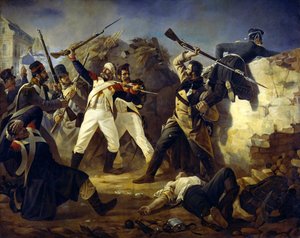 Grenadjären Leonty Korennoys hjältedåd, 1846. av Polidor Ivanovich Babaev