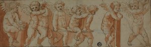 Fris med åtta putti av Polidoro da Caravaggio