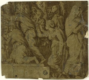 Berättelsen om Niobe: Tillbedjare; Latona av Polidoro da Caravaggio