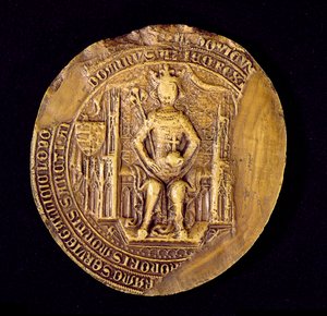 Sigill av Ludvig I (1326-82) den store, kung av Polen av Polish School