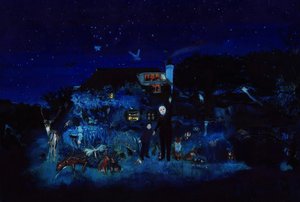 Grandpa and the Stars, 2022 (akvarell  gouache på papper) av Polly Horner