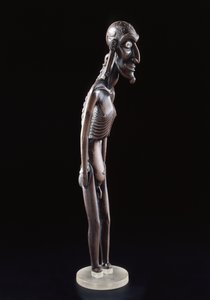 Träfigur snidad i form av en man, från Påskön, före 1894 (trä & obsidian) av Polynesian School