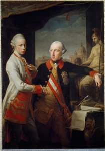 Porträtt av bröderna Leopold II av Habsburg-Lorraine, storhertig av Toscana och Josef II av det heliga riket av Pompeo Girolamo Batoni