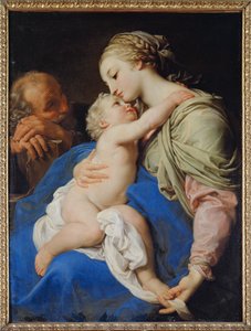 Den heliga familjen (målning på duk) av Pompeo Girolamo Batoni
