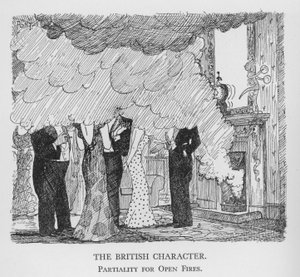 The British Character, Partiality for Open Fires (litho) av Pont