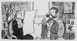 Man stickning (litho) av Pont