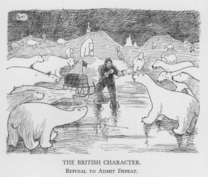 Den brittiska karaktären, vägran att erkänna nederlag (litho)