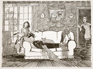 En halvtimmes vila efter måltider, illustration från "Pont: An Account of the Life and Work of the great Punch artist" av Pont