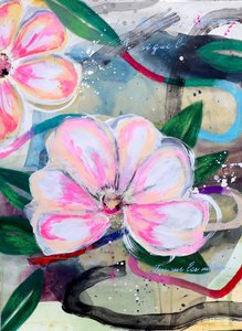 Rosa blommigt abstrakt