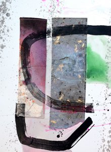 Strukturerad abstrakt collage av Poonam Choudhary
