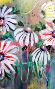 Färgsprakande abstrakta blommor