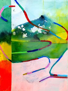 Ett livfullt abstrakt landskap av Poonam Choudhary