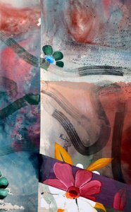 Livfull abstrakt blomstermålning av Poonam Choudhary