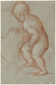 Putto med en vapensköld av Pordenone (attributed to)