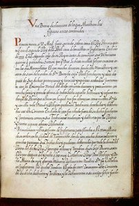 En sida ur en historia om Syon-nunnornas vandringar, sammanställd i Lissabon i början av 1600-talet (pergament). av Portuguese School