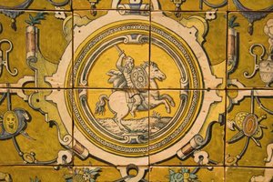 Teodosio II:s vapen (1568-1630) hertig av Braganza (keramik) av Portuguese School