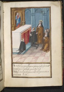 Illustration från en historia om Syon-nunnornas peregrinationer, sammanställd i Lissabon i början av 1600-talet av Portuguese School