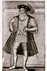 VASCO DA GAMA: Illustration ur "OS LUSIADAS" av Luis Camoes, Lisboa 1572. av Portuguese School