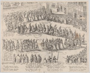 Bröllopståg för bröllopet av Elizabeth Stuart, dotter till James I, och..., 1613 eller senare. av Possibly by Abraham Hogenberg.