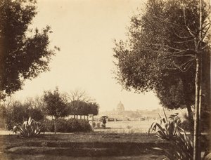 St Peters från Pincian Hill, 1853-56. av Possibly by Jane Martha St. John.