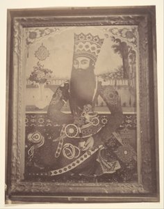 [Fath-Ali Shah, målning som en gång tillhörde Hmah [] Saula, kungens farbror.], 1840-60-tal. av Possibly by Luigi Pesce.