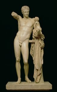 Staty av Hermes och spädbarnet Dionysos, c.330 f.Kr. (parian marmor)