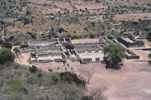 Flygfoto över staden, sen efterklassisk period av Pre Columbian