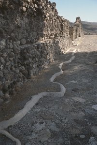 Rester av stadsmuren, sen efterklassisk period av Pre Columbian