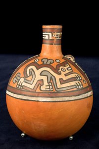Keramik med två jaguarer / Huari- eller Wari-kultur (terrakotta) av Precolombian Precolombian
