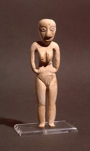 Statyett av en naken kvinna, från den badariska eller tidigneolitiska perioden, c.4000 f.Kr.