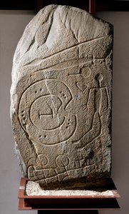 Iberic Stele of Solana of Cabanas krigare. 8:e-6:e århundradet f.Kr av Prehistoric Prehistoric