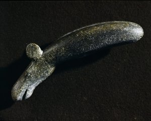 Prehistoire: dioritverktyg i form av elan. Stenåldern. Riksantikvariemuseet, Stockholm Sverige av Prehistoric Prehistoric